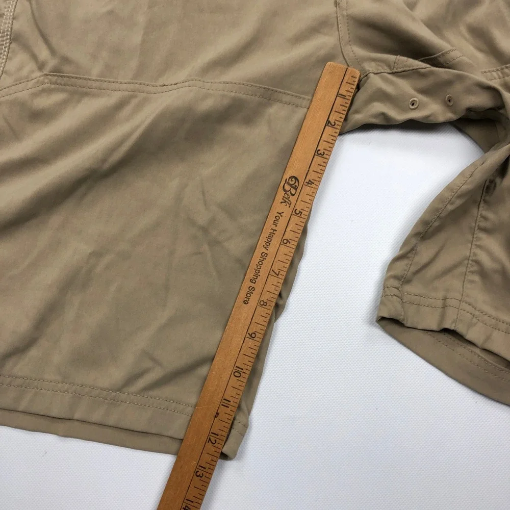 Prana Zion Cargo Shorts Mens Large Tan Khaki Hiking Climbing Outdoor Belted